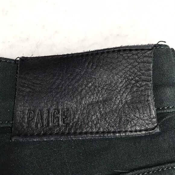 PAIGE Normandie Jean Men 33(34x33) Green Stretch Denim Dark Academia USA Made - Picture 11 of 15